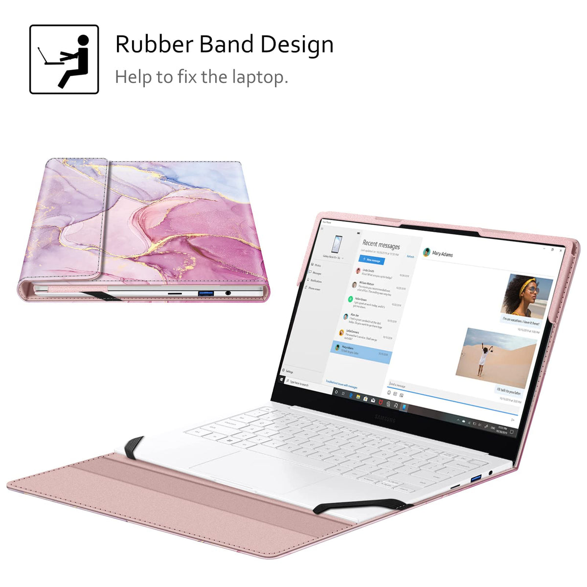 Fintie Sleeve Case Cover for 13.3 Inch Samsung Galaxy Book, Glitter Marble