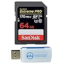 SanDisk Extreme Pro 64GB SDXC Card for Sony Alpha Camera Works with a6100, a6600, a9 II, a7S III Class 10 (SDSDXXY-064G-GN4IN) Bundle with (1)