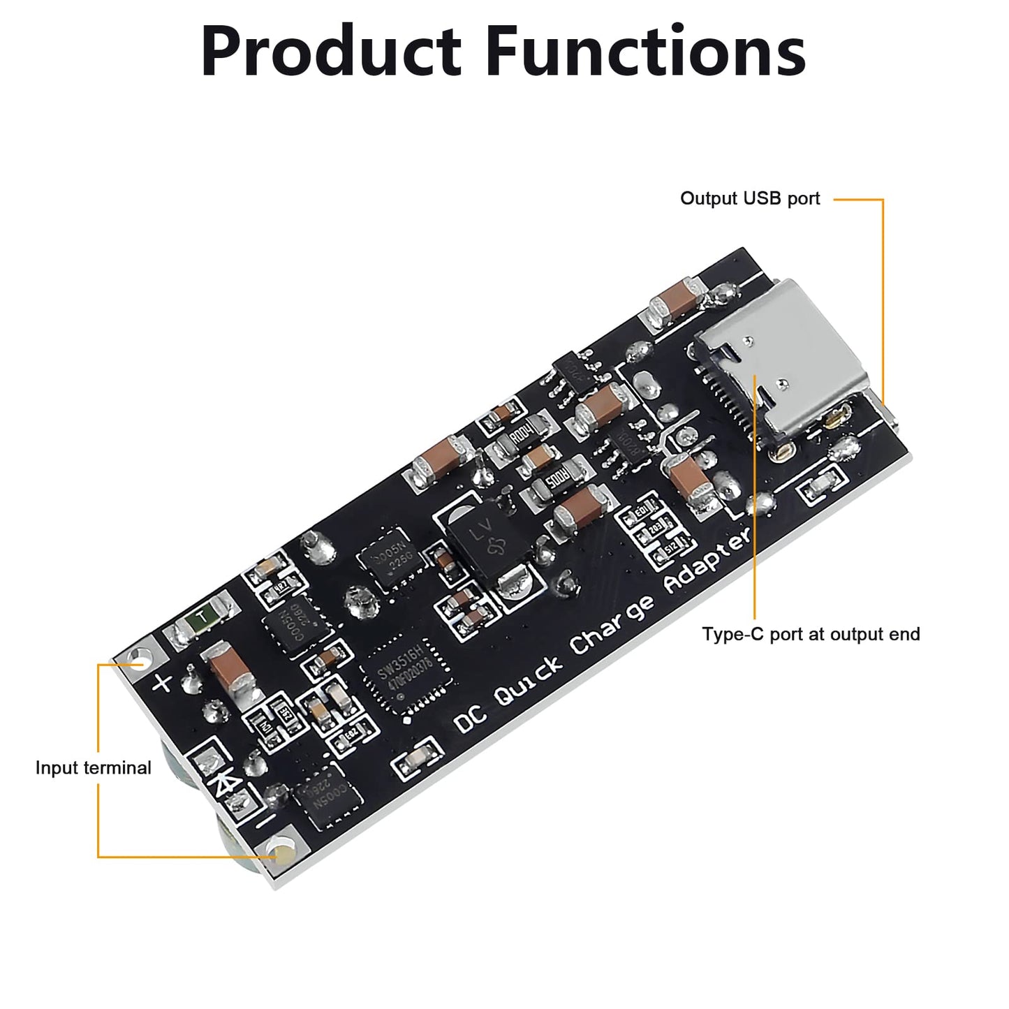 DWEII 3PCS 60W 6-35V DC to USB Type C PD 3.0 QC4.0 + & Type A QC3.0 DC Fast Charge 12V 24V Step-Down Power Module USB Type-C Mobile Phone Quick…