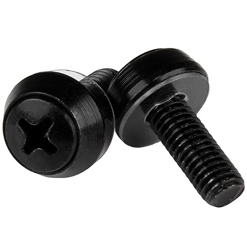 StarTech 50-pack M6 12mm Screws, Mounting Screws for 19" or 10" Server Racks, Cabinets and Enclosures, Black - TAA