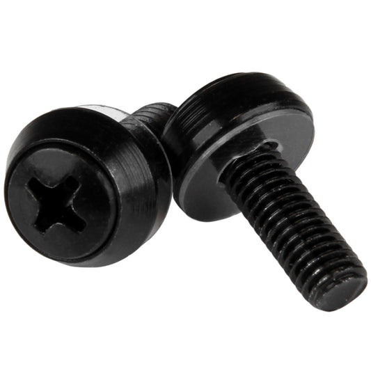 StarTech 50-pack M6 12mm Screws, Mounting Screws for 19" or 10" Server Racks, Cabinets and Enclosures, Black - TAA