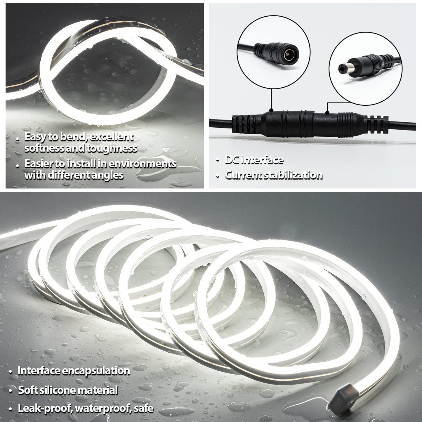 EUGOBRTEN Hollywood Style Vanity Make Up Light, 16.4ft Ultra Bright White LED neon Lights, Dimmable Touch Control Lights Strip, for Makeup Vanity