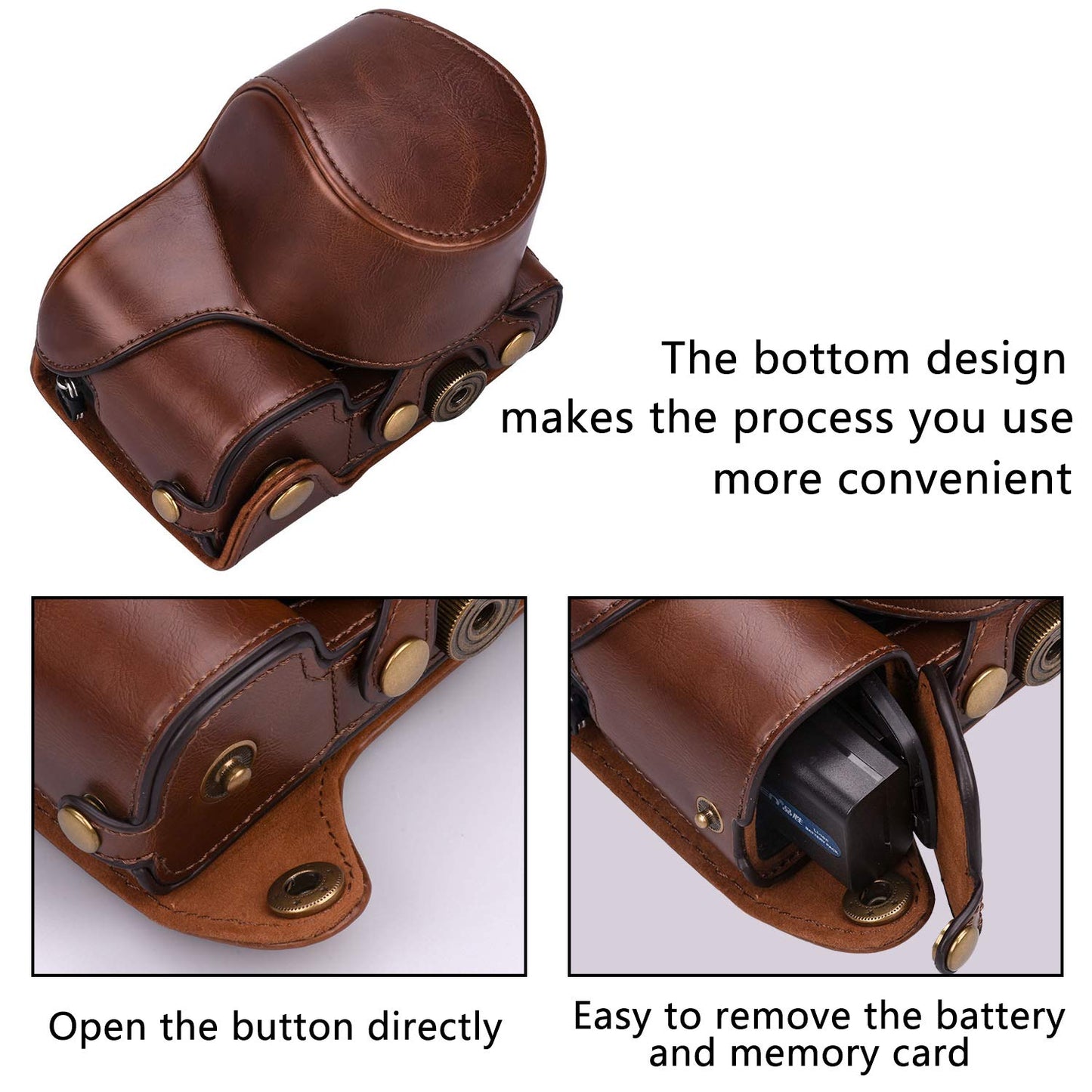 Hargedis XEVN for sony a6400 case,for sony a6300 case,Premium PU Full Body Leather Camera Case Bag for sony alpha a6300 a6000 a6100 a6400 Fit 16-50mm