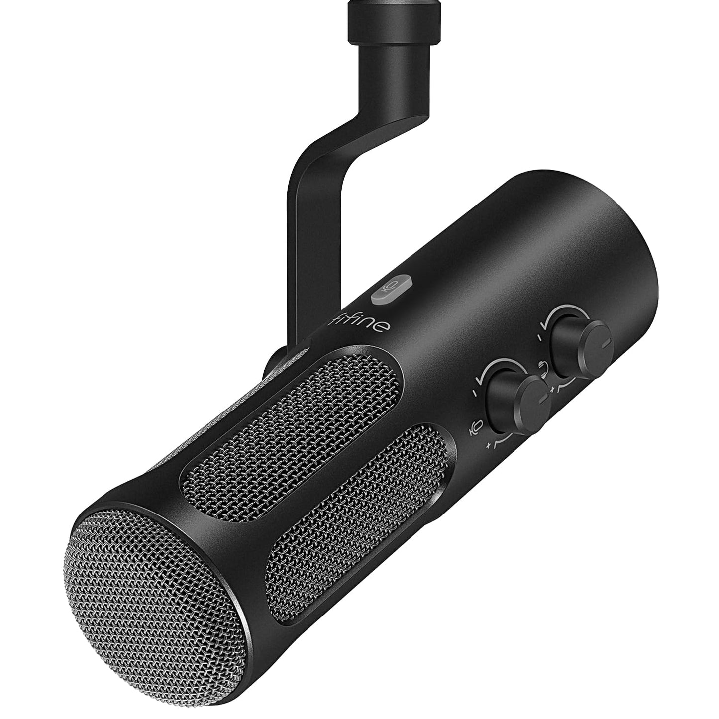 FIFINE XLR/USB Podcast Dynamic Microphone for Streaming, Studio XLR Microphone, PC Streamer Mic All Metal with Mute Button, Headphone Jack, for Vocal