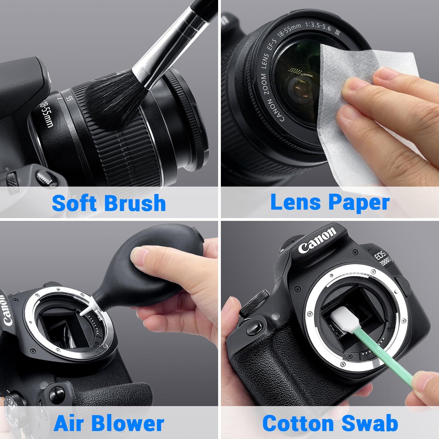 Aispour Camera Lens Cleaning Kit, 10-in-1 Camera Cleaning Kit, Camera Lens Cleaner and Camera Accessories, Includes Lens Cleaning Kit/Lens