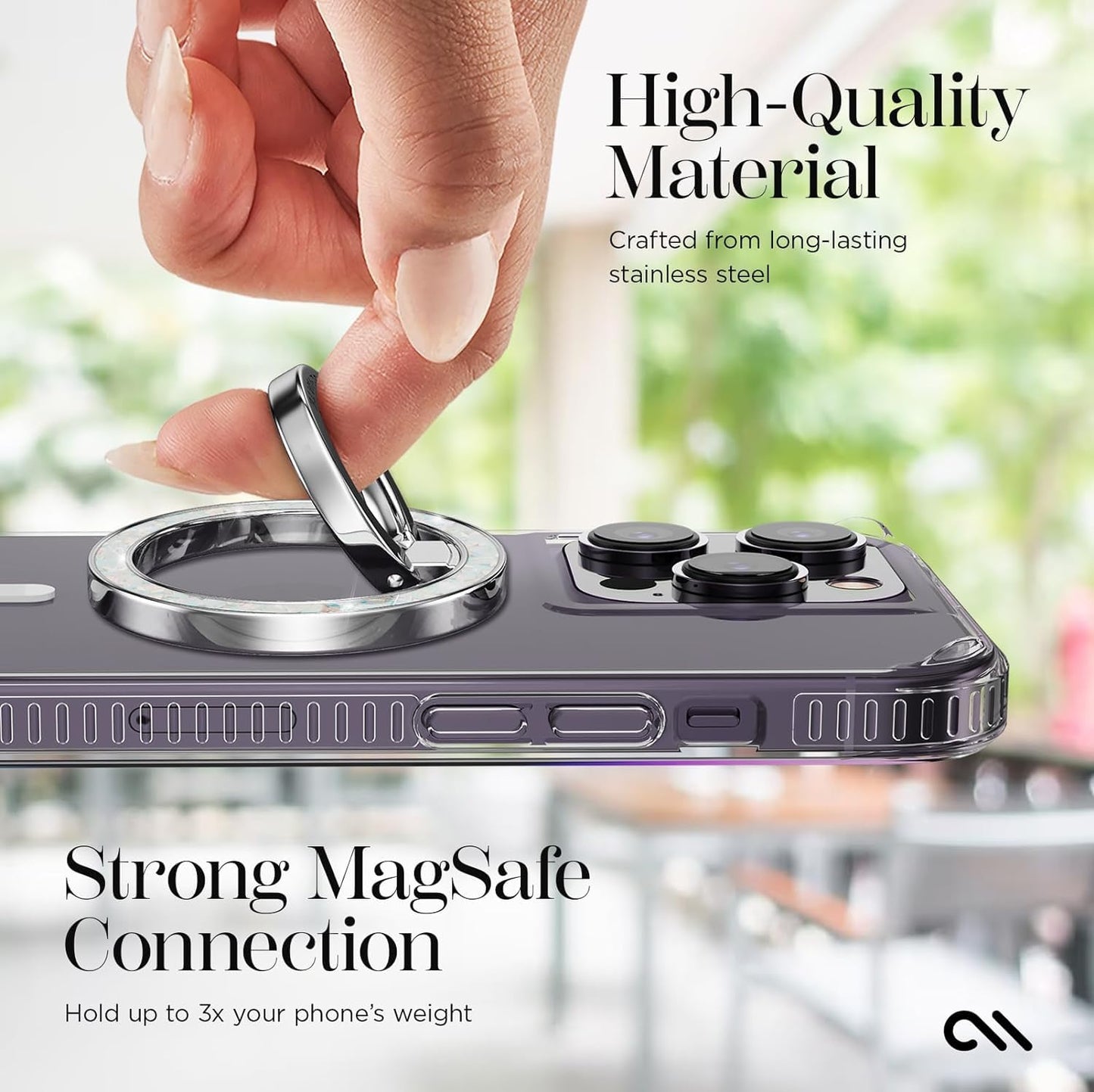 Case-Mate Magnetic Phone Grip & Ring Stand -MagSafe Holder -Twinkle Diamond