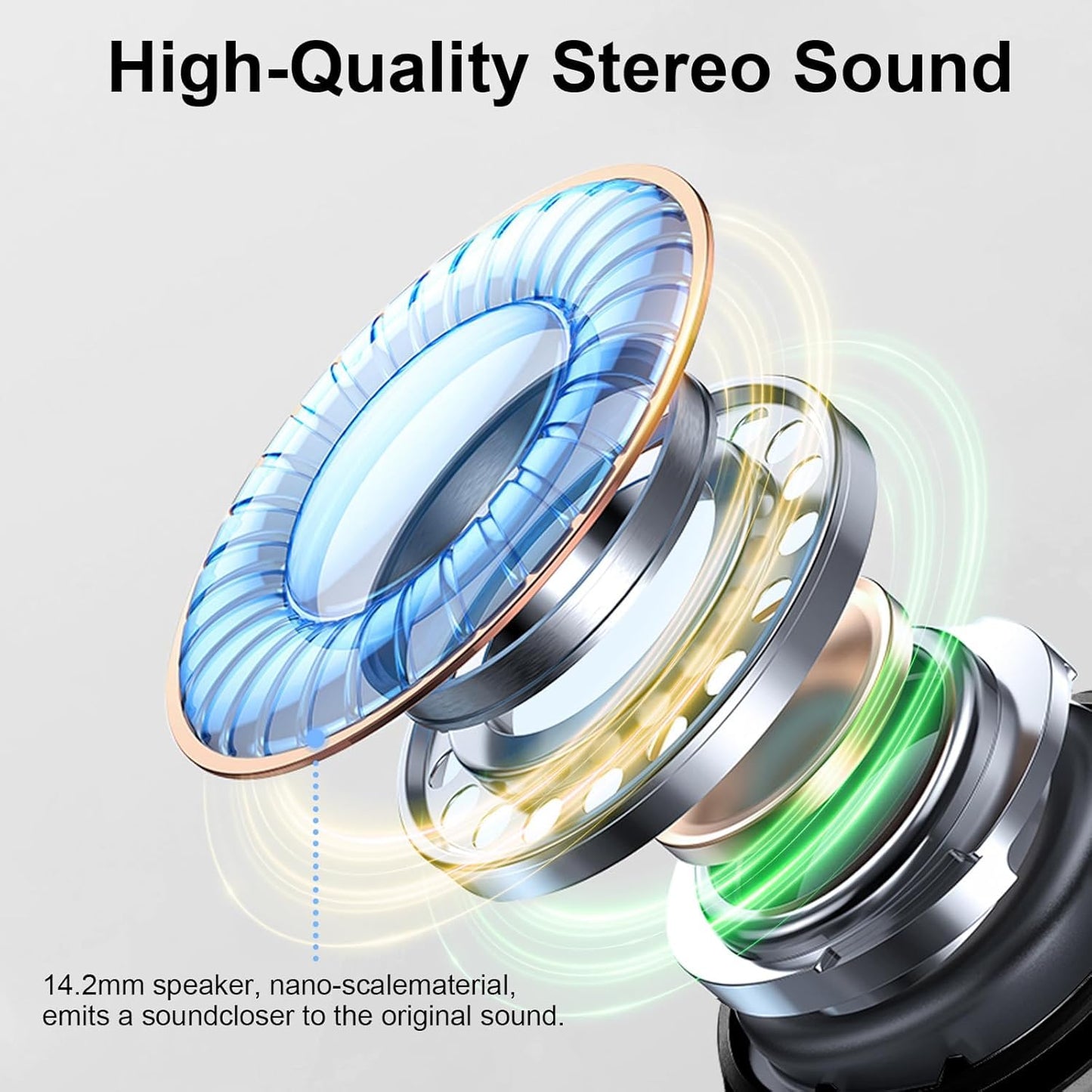 Wireless Earbuds, Bluetooth 5.4 Headphones 3D Bass Hi-Fi Stereo Ear Buds, 4 ENC Noise Cancelling Mic, 40Hrs USB-C in-Ear Earphones, IP7 Waterproof