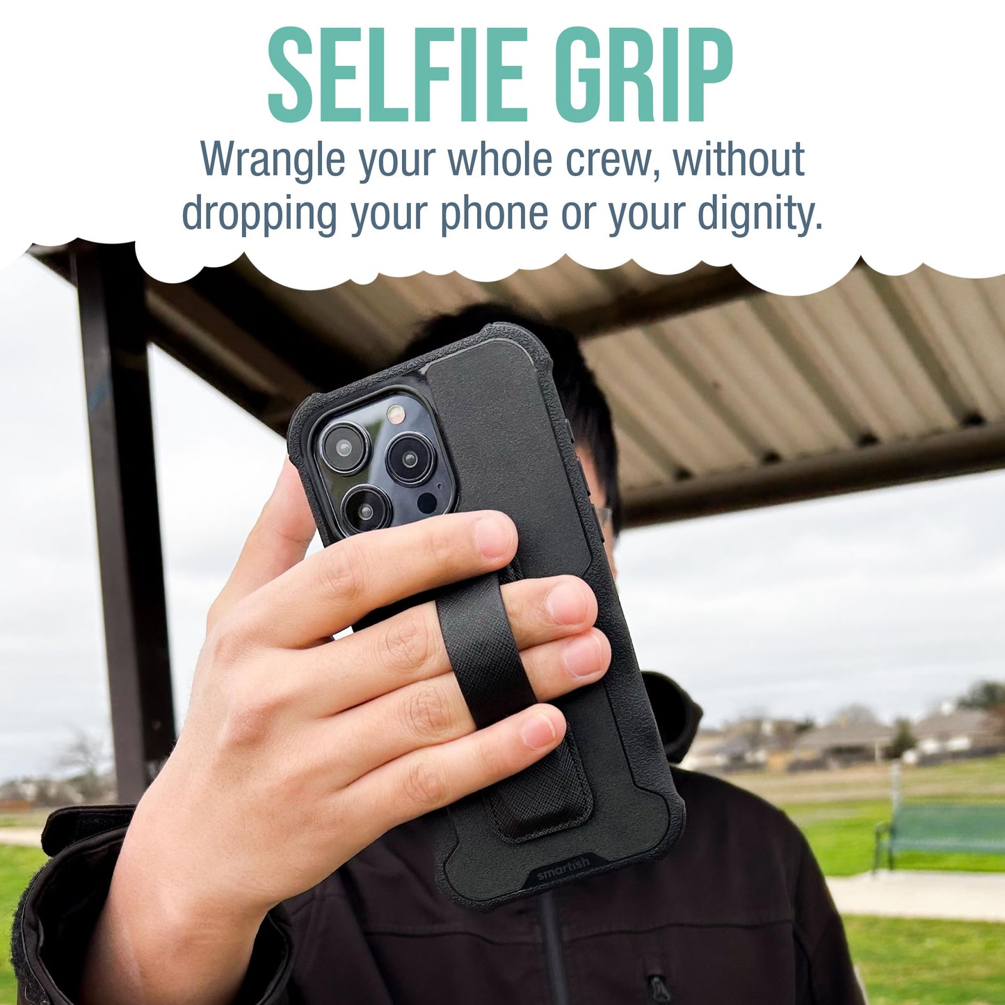 Smartish Phone Grip Loop - Prop Tart - Pop Out Finger Strap and Holder with Kickstand [Compatible with All iPhone & Android Phones] Stick On Phone