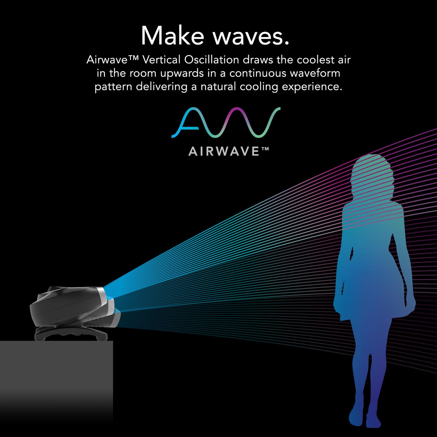 Vornado AXL Low-Profile Airwave® Oscillating Fan with Remote Control, 5 Quiet Speeds, 40° Motorized Tilt, Energy Efficient Brushless DC Motors, Fan