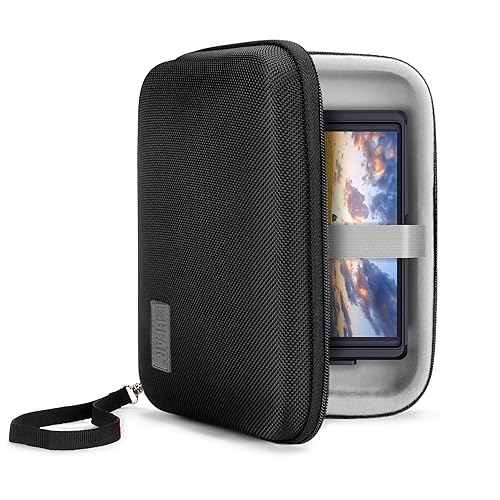 USA Gear 7.5 Inch Hard Shell Camera Monitor Case - Portable Video Monitor Bag Compatible with Feelworld S55 V3, Atomos, SmallHD Focus, Shinobi SDI