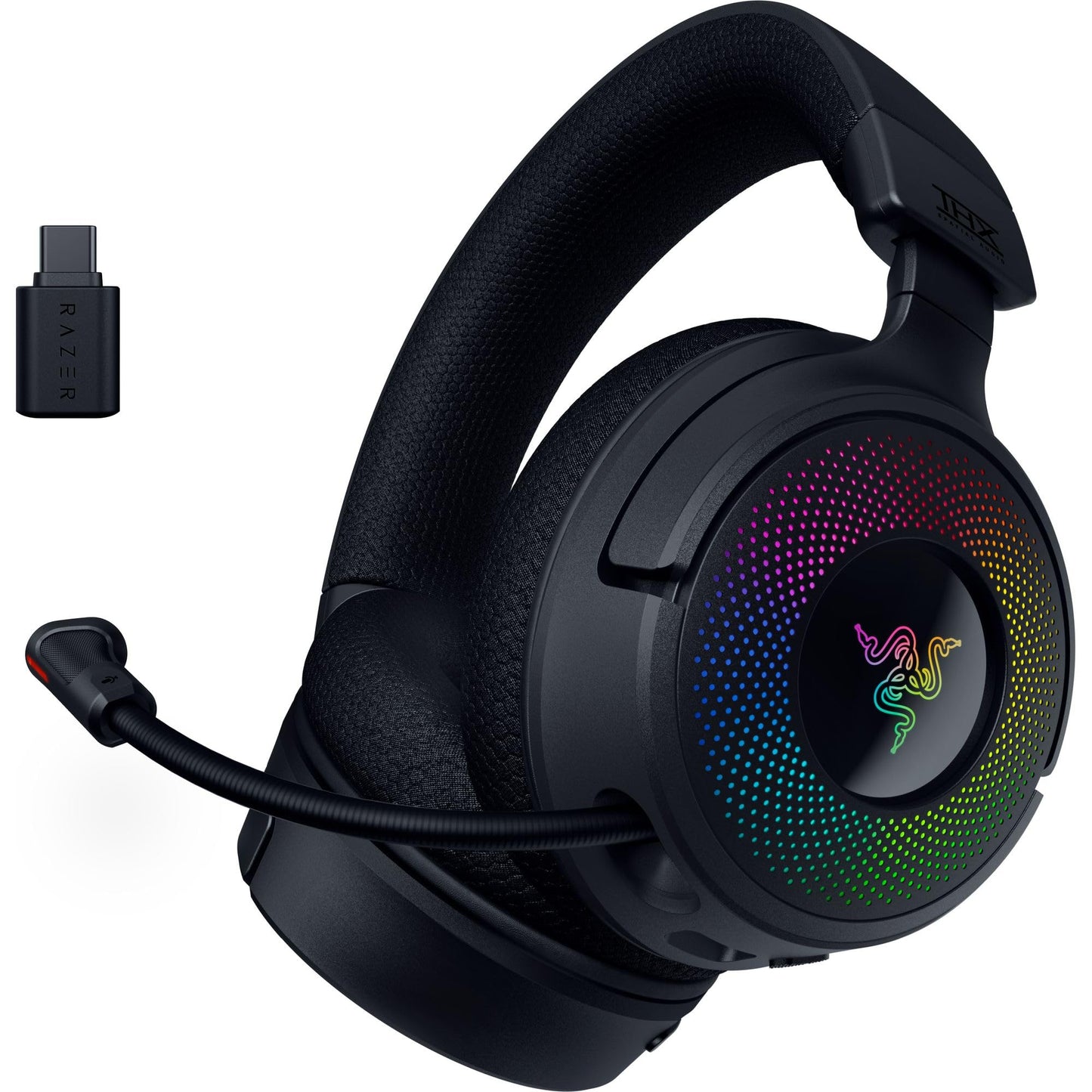 Razer Kraken V4 Wireless Gaming Headset: 2.4GHz, Bluetooth, USB - Super Wideband Mic - 40 mm Drivers - 9 Zone RGB Lighting - for PC, Mac, PS5