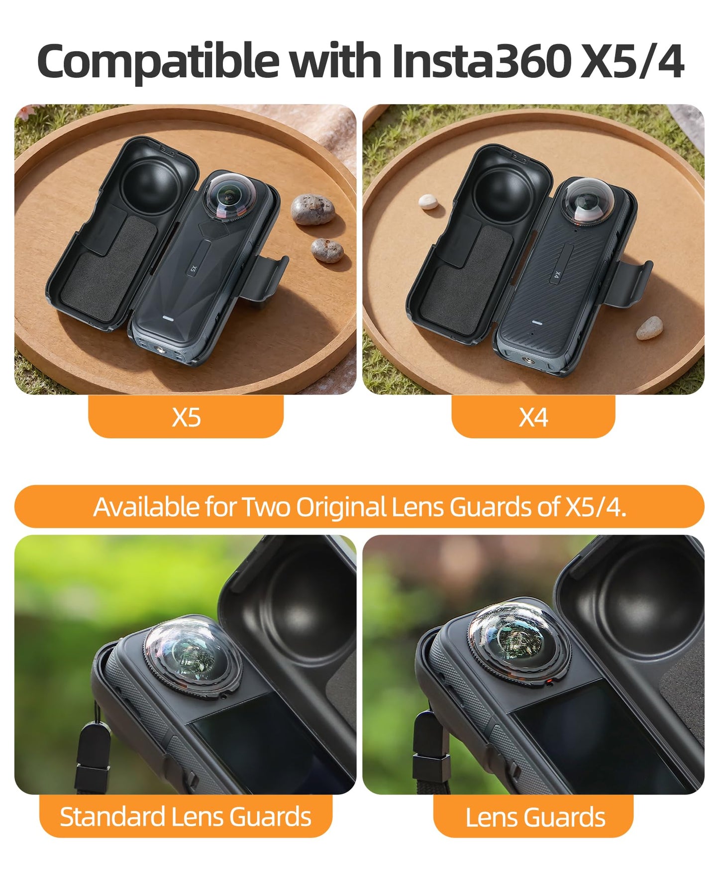 Honlyn Carrying Case for Insta 360 X5, Protective Case Portable Cover, Hard Shell Travel Protector Storage Bag with Wrist Strap