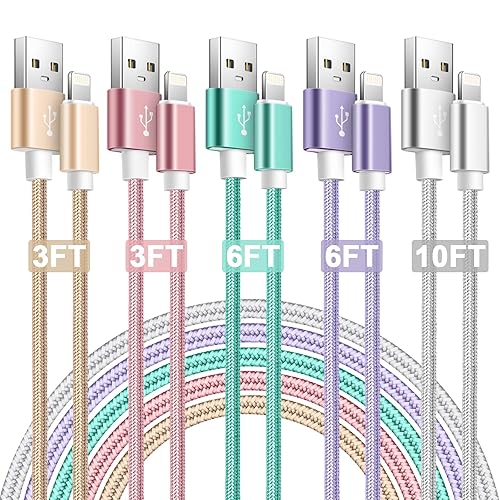 iPhone Charger,[Apple MFi Certified] 5 Pack iPhone Lightning Cables Phone Chargers iPhone Compatible with iPhone14 13 12 11 XS MAX XR 8 7 6s