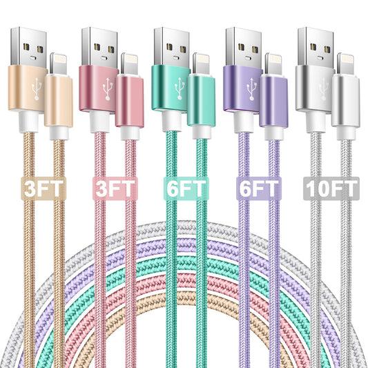 iPhone Charger,[Apple MFi Certified] 5 Pack iPhone Lightning Cables Phone Chargers iPhone Compatible with iPhone14 13 12 11 XS MAX XR 8 7 6s