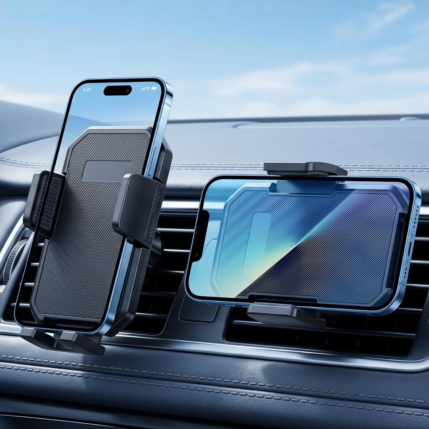 YUHENG Air Vent Car Phone Holder, No Adhesive Vent Clip Mount with Secure Grip & 360° Rotation, Soft Rubber Protection, Compact Hands-Free Phone