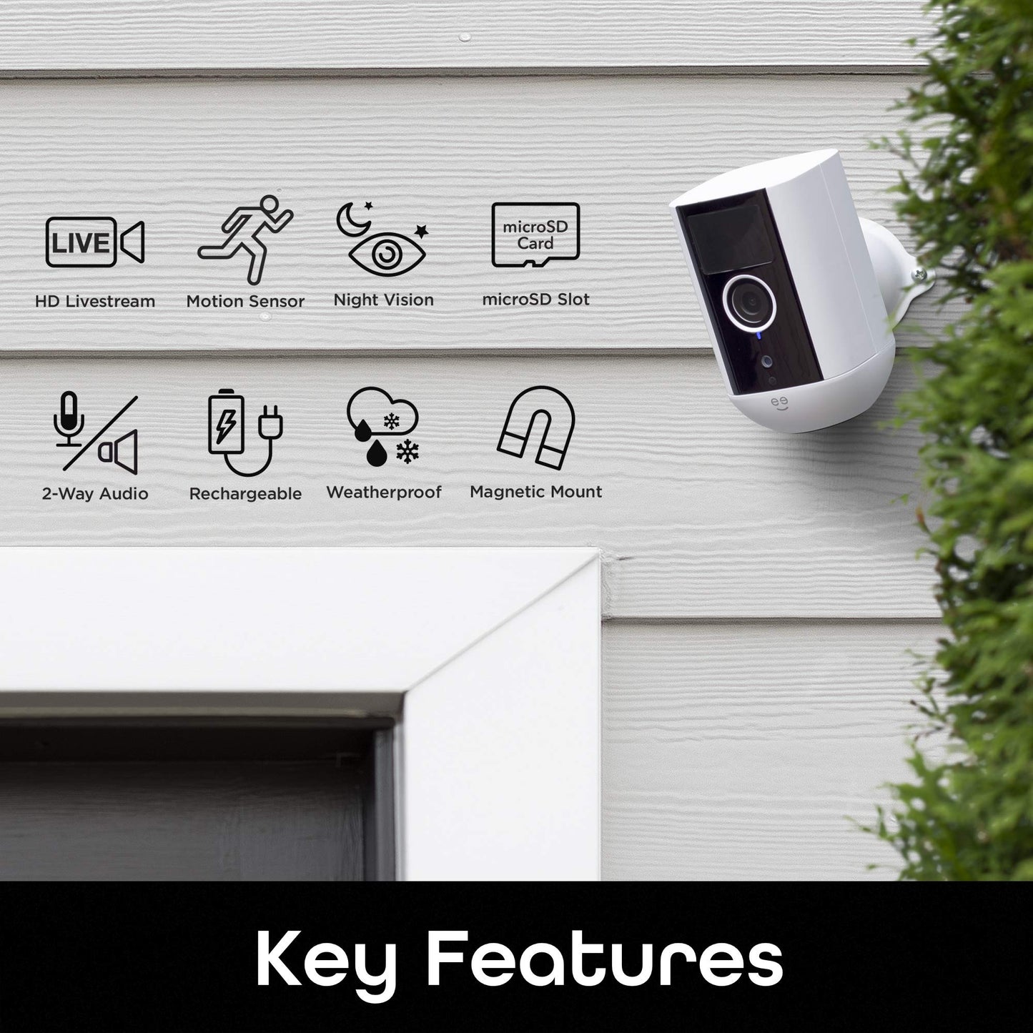 Geeni Freebird 2K Wireless Security Camera, Battery-Powered Outdoor Camera with Magnetic Mount, Smart Motion Detection, Night Vision, Waterproof