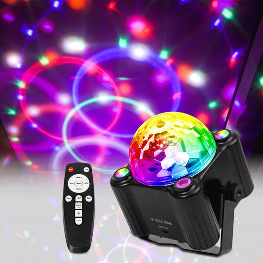 Disco Ball Party Lights Indoor/Outdoor- 9W Sound Activated LED Colorful DJ Strobe Light for Dance Parties/Rave Home/Club/Karaoke/Stage Light