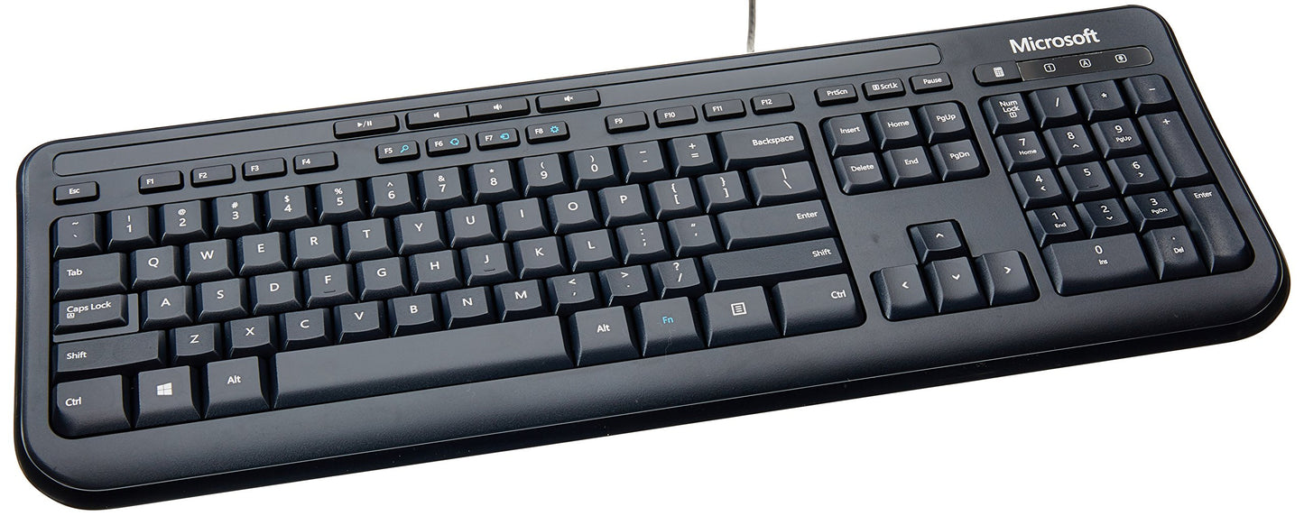 Microsoft Wired Desktop 600 (Black) - Wired Keyboard and Mouse Combo. USB Connectivity. Spill Resistant Design. Plug and Play
