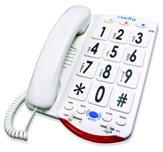 Clarity Amplified Telephone with Talk Back Numbers (White Buttons) - 76557.101