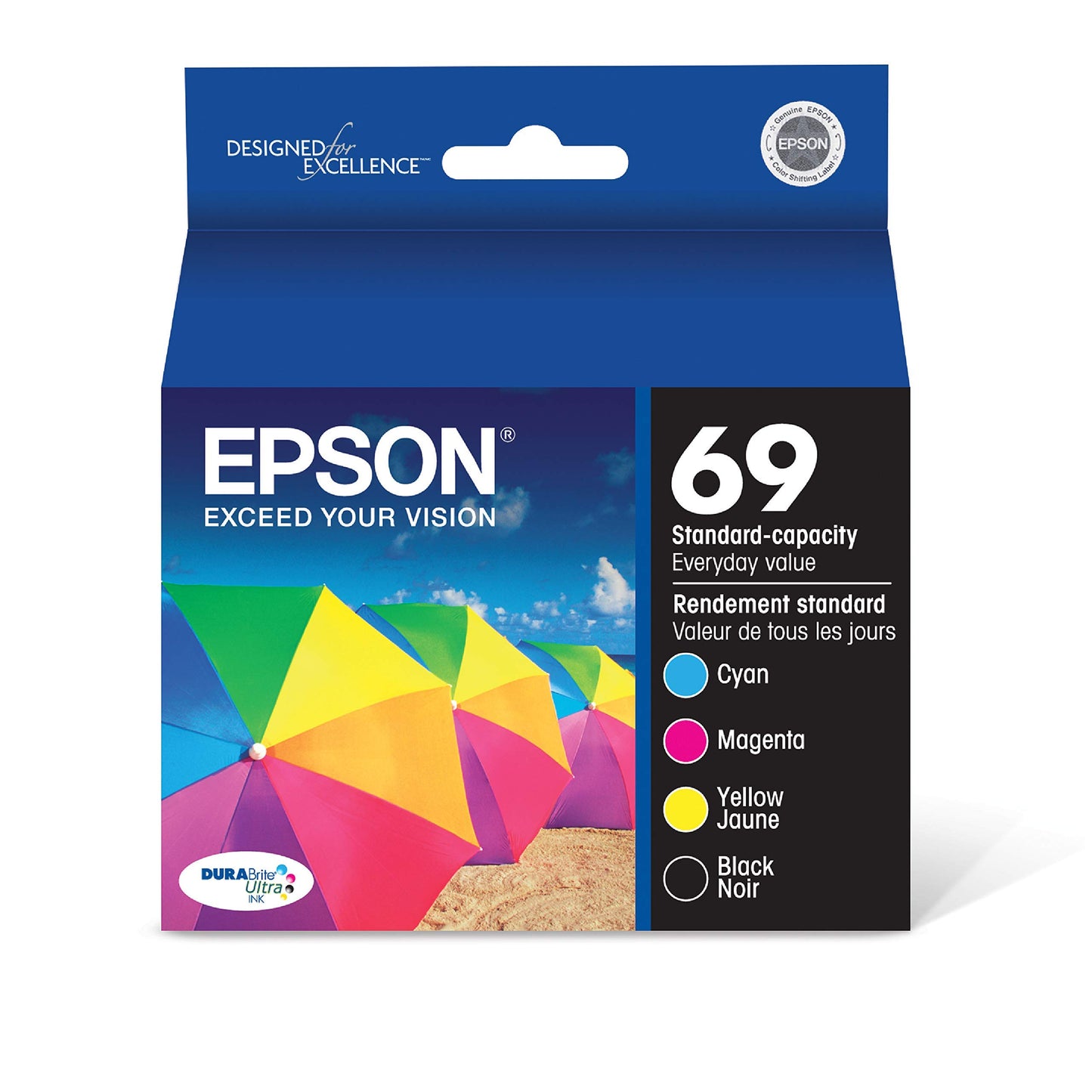 EPSON 69 DURABrite Ultra Ink Black & Color Combo Pack For CX-6000, 7000F, 7400, 8400, 9400, 9475 ; NX-400, 415, 510, 515; WF-1100, 600, 610 and other