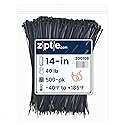 ZipTie.com 14-inch Black Multi-Purpose Zip Tie, 40-lb Tensile Strength, UL 21 Listed, 500-Pack