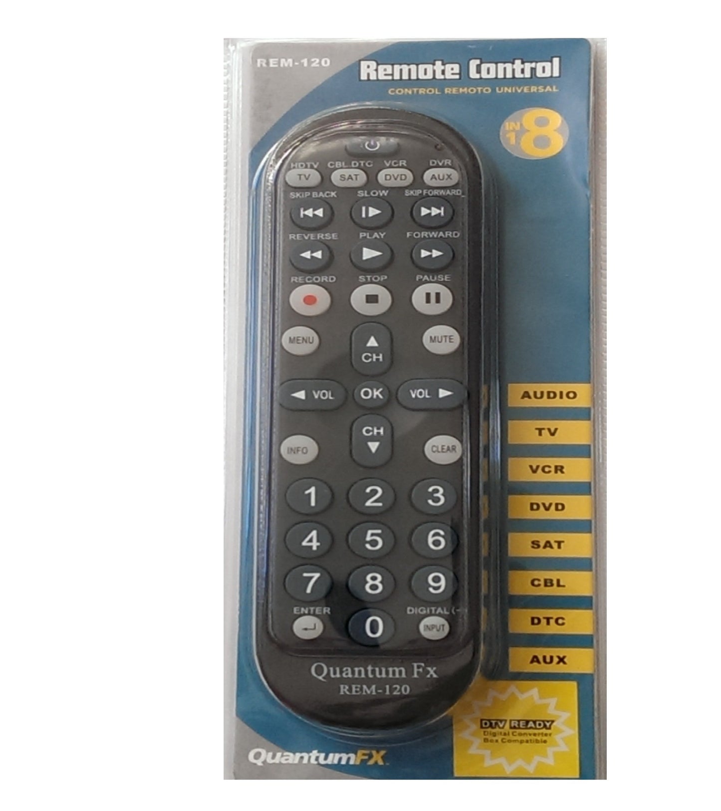 6 Way All in One Universal Remote Control, Programmable Remotefor Tv, Sat/CBL/DTC/DVD/VCR