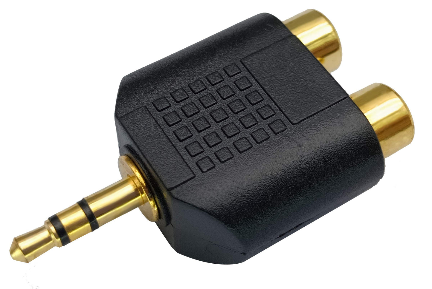 AAOTOKK 3.5mm to RCA Splitter Adapter Gold Plated 3 Poles 3.5mm (1/8 inch) Stereo Audio Male to 2 RCA Female AUX Audio Y Splitter Adapter Converter