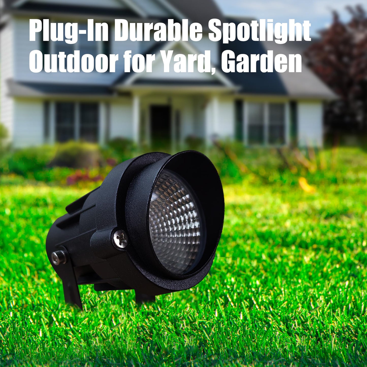 Dobelay Color Spot Light Outdoor 2-Pack, 120V 12W Waterproof LED Landscape Spotlights, Plug-in Durable Spotlight Outdoor for Yard, Garden, Patio