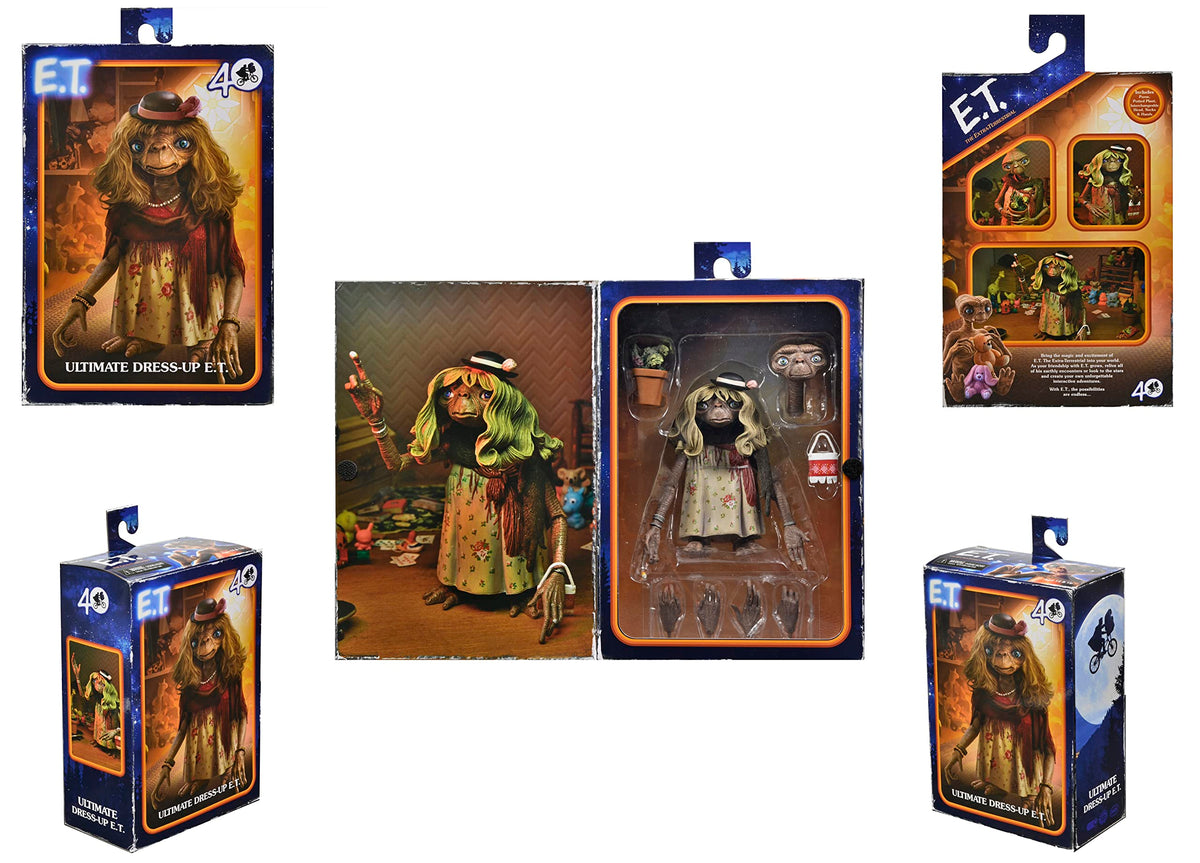 NECA E.T. The Extra Terrestrial: 40th Anniversary Ultimate 7-Inch Scale Action Figure, Dress-Up E.T.