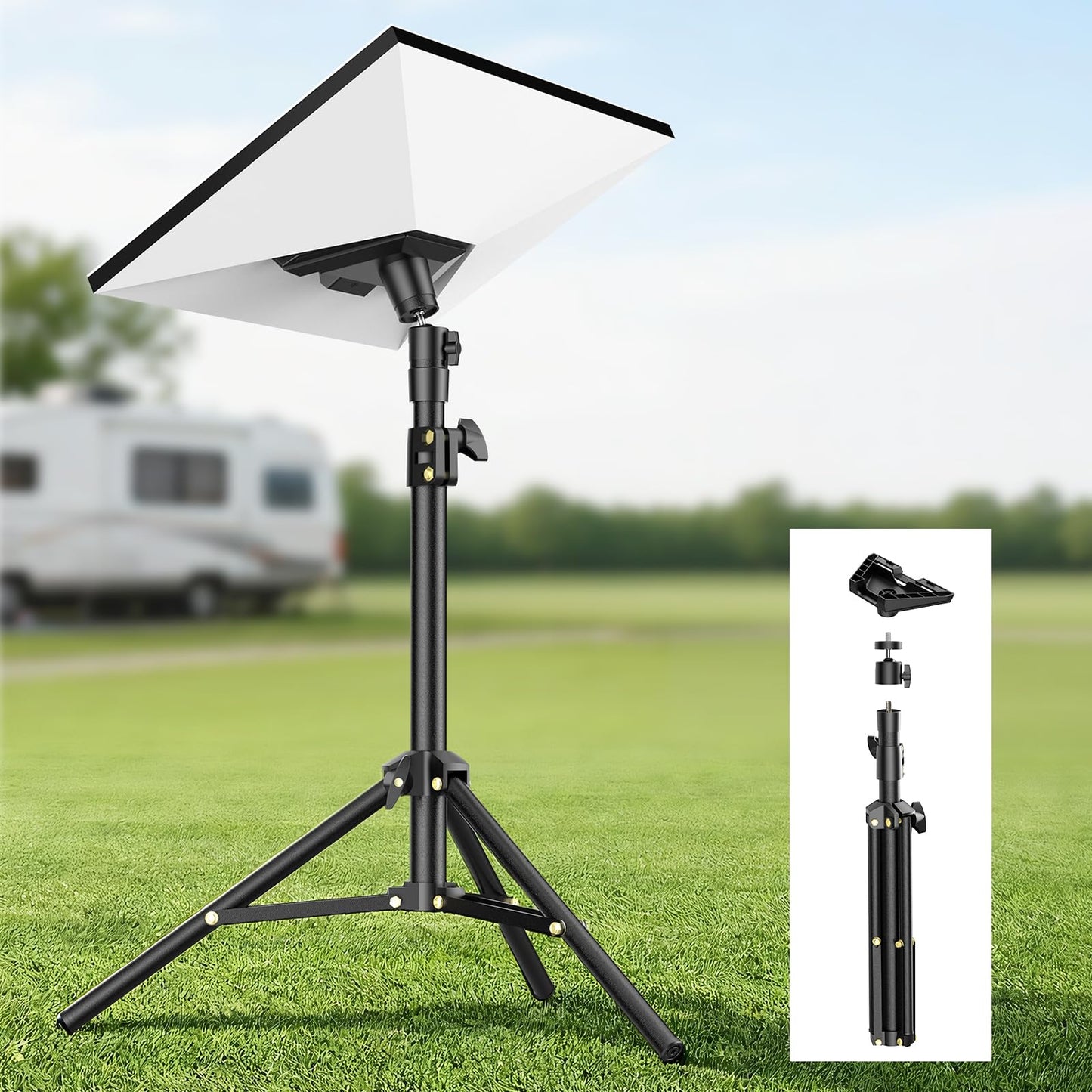 Starlink Mini Tripod Mount with Adapter - Height Adjustable & 360° Tilt, Compatible with Starlink Mini Terminal, Portable Sturdy Stand for RV Camping