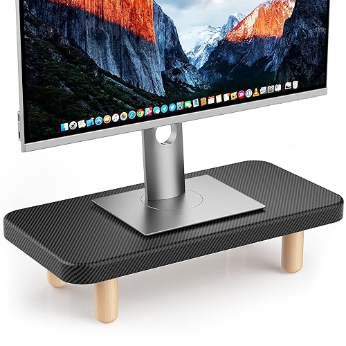 NestNeat Single Monitor Stand Riser, 16Inch Wood Desk Organizer with Monitor Stand & Storage Computer Monitor and Laptop Riser Multifunctional Laptop