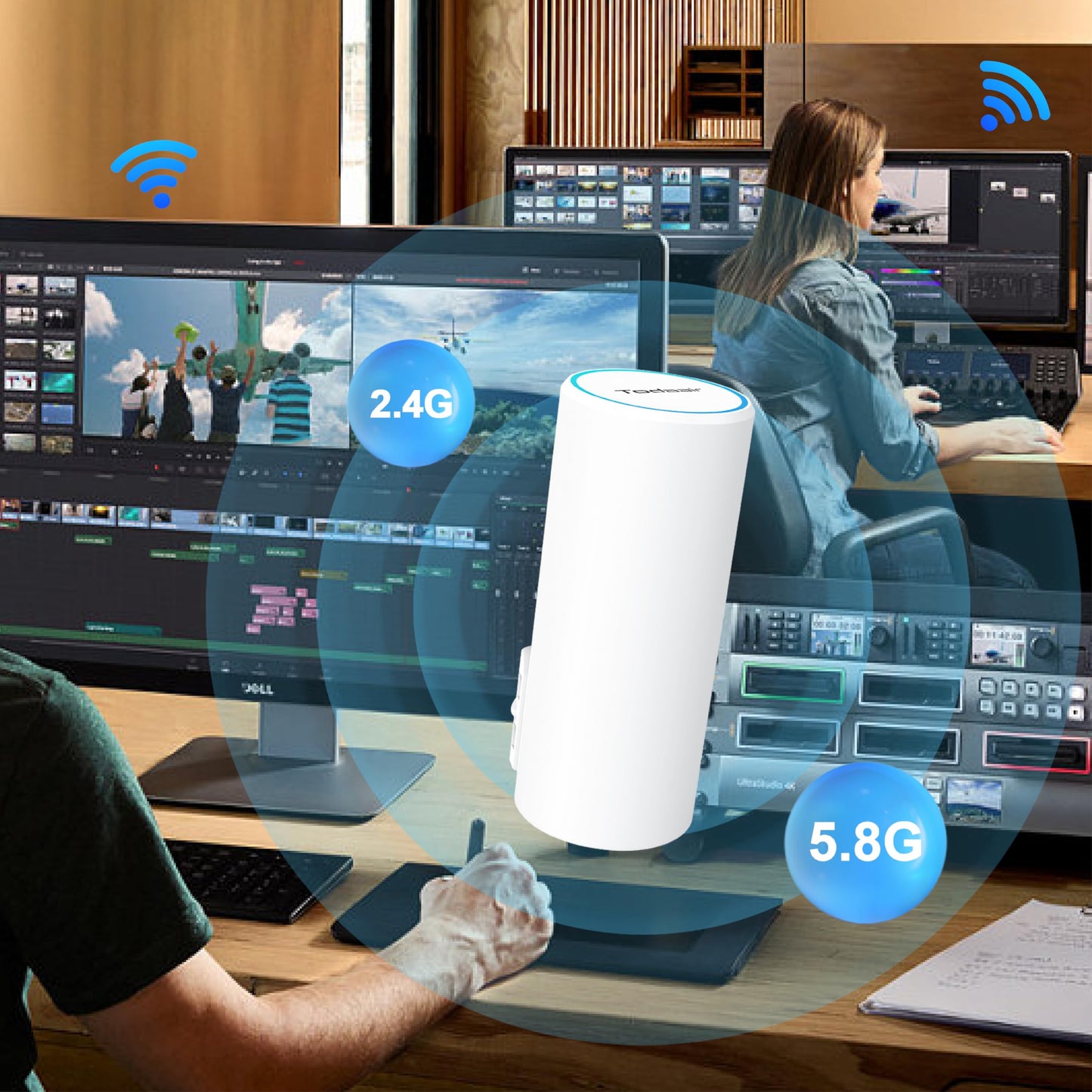 AC1200 Outdoor WiFi Extender, 2-Minute Quick Pairing, Dual-Band,AP&Repeater,Up to 85 m,65 Devices, One Ethernet Port (RJ45)?Home Signal Booster