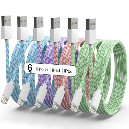 6Pack [MFi Certified] for iPhone Charger 3/3/6/6/6/9 FT Long Lightning Cable Fast USB Charging High Speed Data Cord Compatible iPhone 14 13 12 11 Pro…