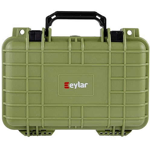 Eylar Protective Gear and Camera Hard Case Waterproof Dry Box with Foam 11.6 Inch 8.3 Inch 3.8 Inch (OD Green)