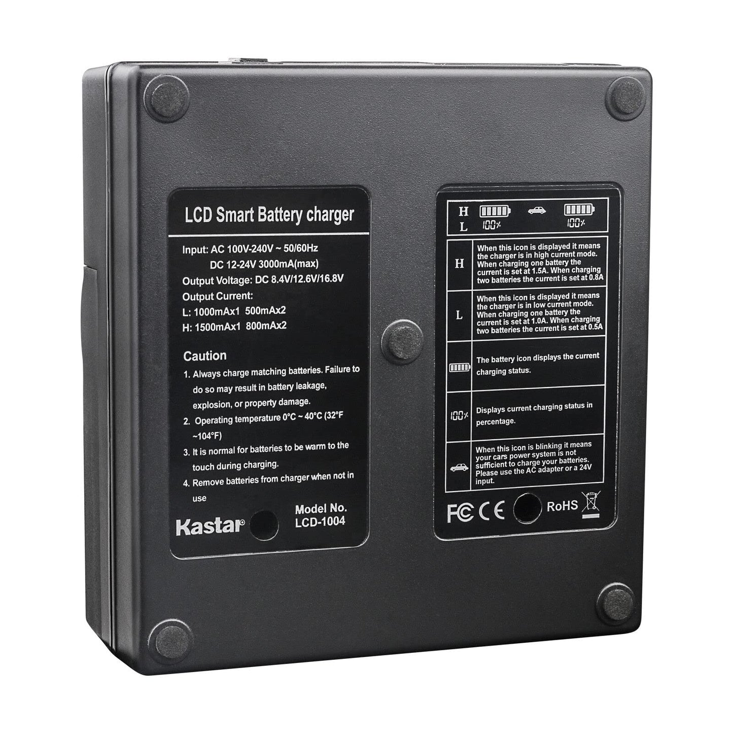 Kastar Battery 2 Pack and LCD Dual Fast Charger for Topcon BT-65Q, Topcon BC-30 BC-30D BT-30, Topcon Total Stations FC-200 FC-2200 FC-2500 GPT-7000i