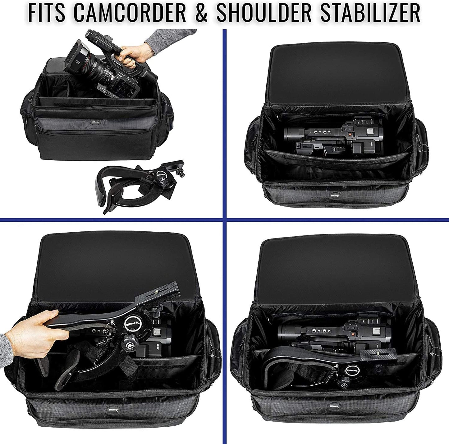 Ultimaxx Professional Extra-Large, Well-Padded, Water-Resistant Gadget Bag - Compatible with Canon, Sony, Nikon, Pentax, JVC, Olympus, Panasonic