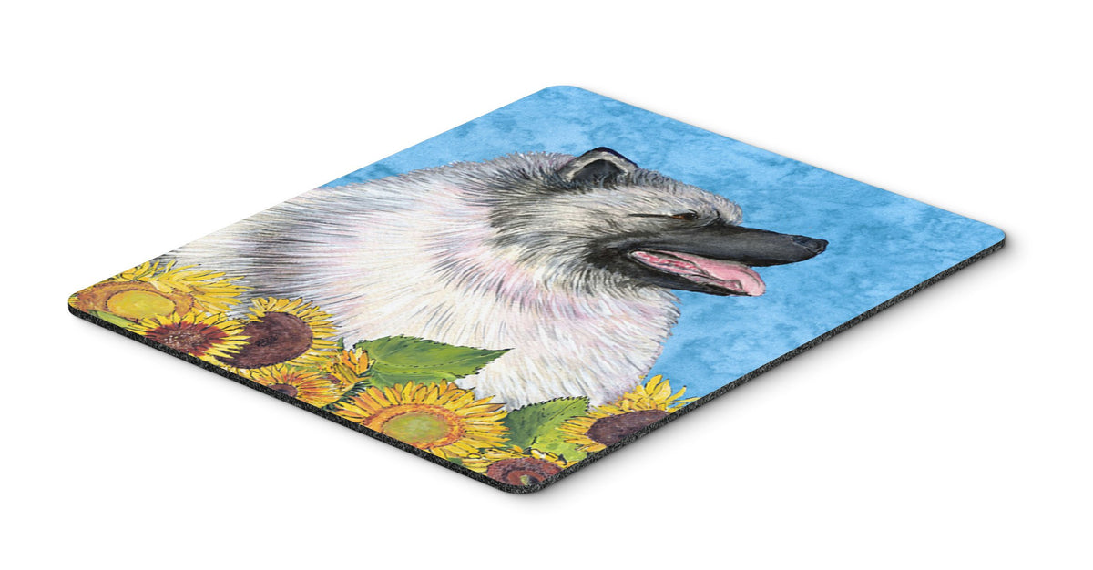 Caroline's Treasures SS4122MP Keeshond in Summer Flowers Mouse Pad, Hot Pad or Trivet for Home Office Gaming Working Computers Laptop Mouse