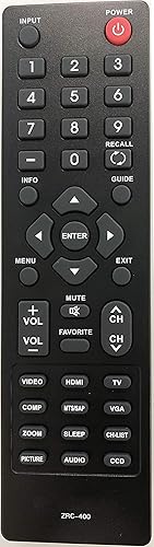 ZRC-400 Remote Control for DYNEX LCD TV DX-37L200A12A DX-40L130A11 DX-40L150A11 DX-42E250A12 DX-46L260A12 DX-46L261A12 DX-46L262A12A