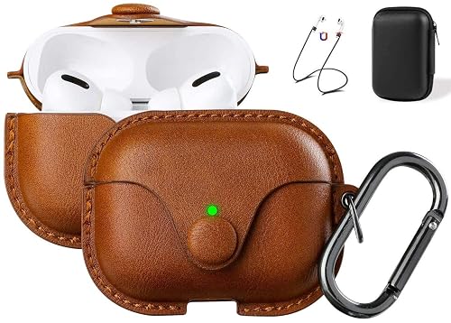 Maxjoy for AirPods Pro 2 Case Leather, Airpods Pro Leather Case Cover with Keychain Airpod Strap Compatible with Apple Airpod Pros 2nd Generation 2023