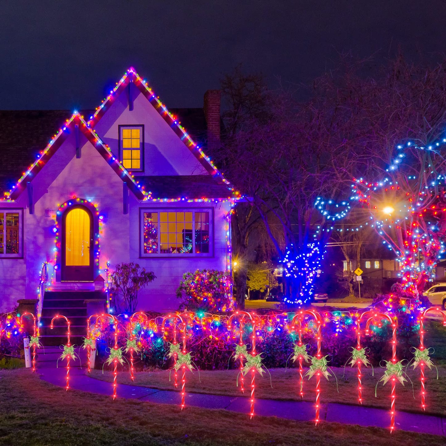 35" Candy Cane Lights - 20 Pack 8 Modes, 30V LED Candy Cane Lights Christmas Decor, Outdoor Christmas Decorations for Yard, Lawn, Garden and Pathway