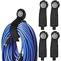 Kanemc 4PCS Magnetic Cable Storage Straps Heavy Duty, Extension Cord Holder Magnet Hooks for Hanging Cables Hoses Workshop Rope Garden Garage