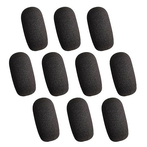 AKSONMN 10-Pack Foam Mic Covers for Wireless Laval.Operations Microphones - 1.4" Ball-Type Windscreen for Clear Audio, Fits Podcasting, Vlogging