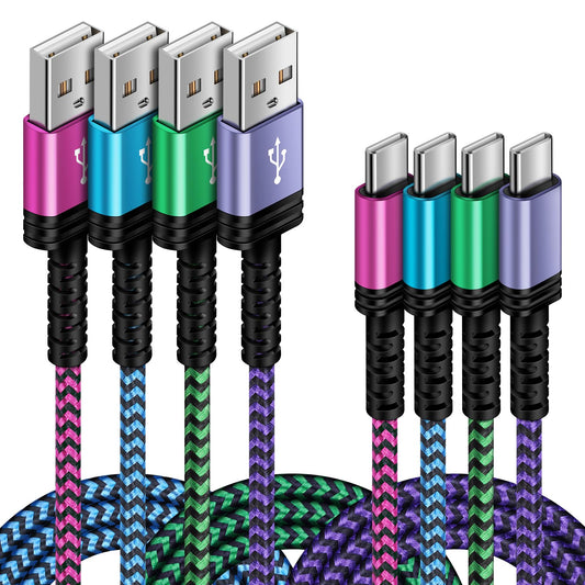 C Charger Cable Fast Charging Phone Android Power Cord 4 Compatible for Samsung Galaxy S24+ S23 Ultra S22 Plus Note 21/20 Ultra, S21+/S20 Plus/S21 S20