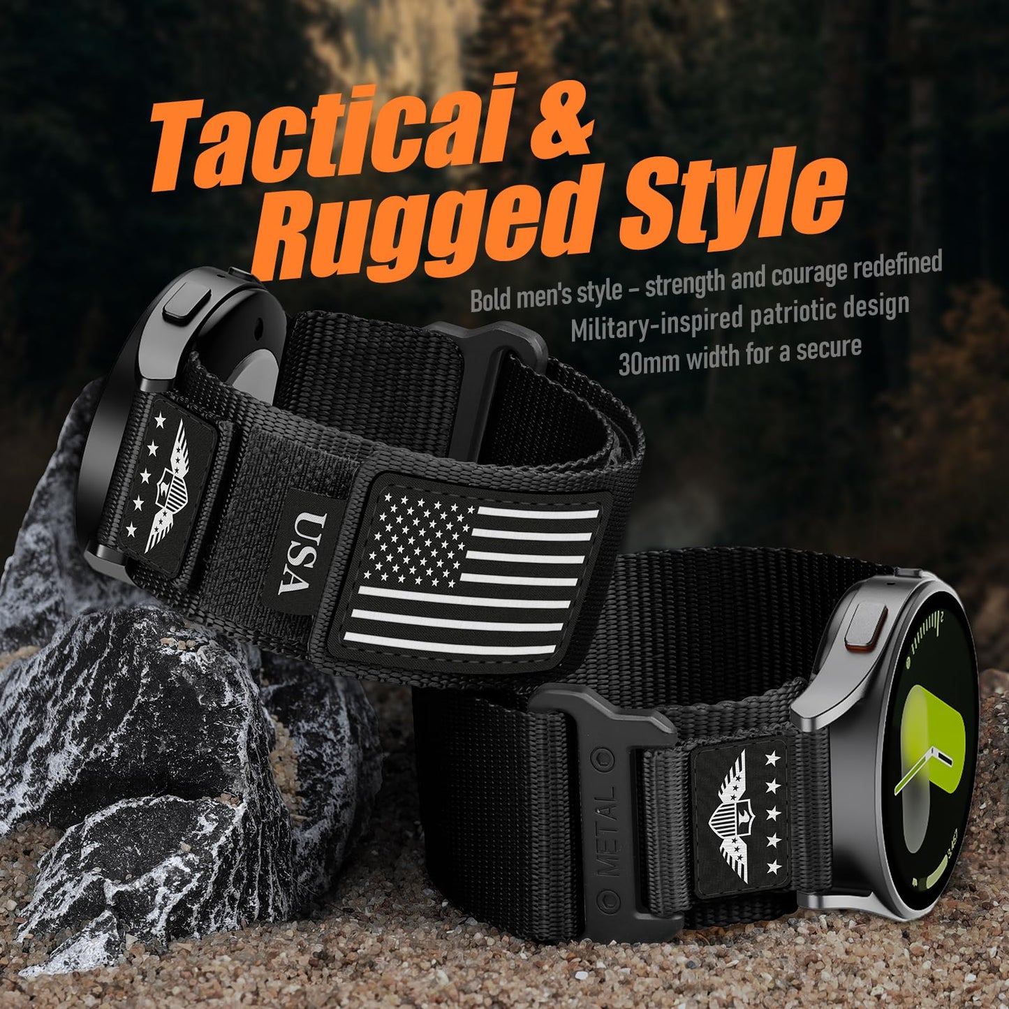 YuiYuKa Galaxy Watch Ultra One Click Strap, Robust Nylon Trail Band for Samsung Watch Ultra Strap, Soft Breathable Wave Weave Wristbands Adjustable