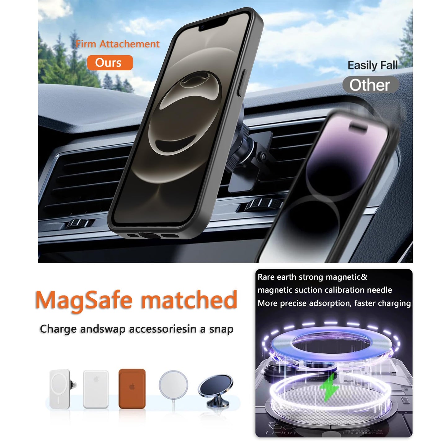 EUMADOVE iPhone 16e 2025/17e Case [Compatible with Magsafe] Translucent Matte Phone Cover, [10 FT Military Grade Drop Protection] Slim Durable