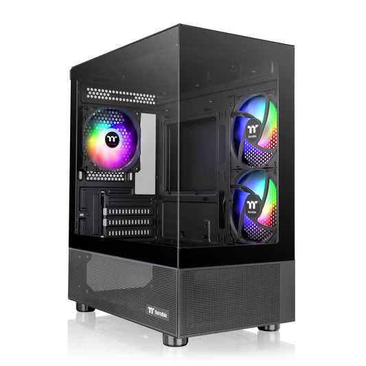 Thermaltake View 170 TG ARGB Black Micro-ATX Case; 3x120mm ARGB Fans Included; Supports Up to 280mm Radiator; Front & Side Dual Tempered Glass Panel