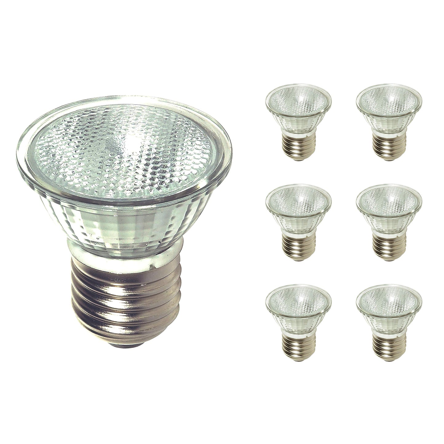 Shemoi Halogen Flood Cabinet Light Bulb - 6Pack, HR16, 25 Watt HR16 120V 25W E27/E26 Base (aka MR-16bulb E26 Base) with Flood Cover, Track Light Bulb