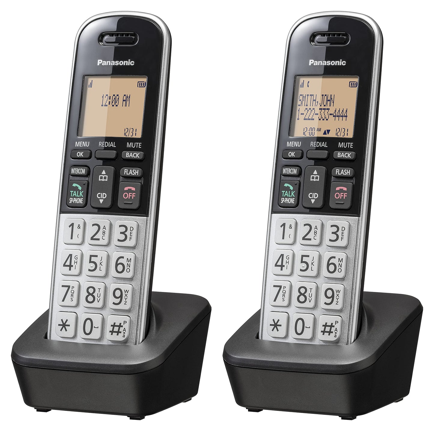 Panasonic Compact Cordless Phone with DECT 6.0, 1.6" Amber LCD and Illuminated HS Keypad, Call Block, Caller ID, Multiple Display Languages - 2