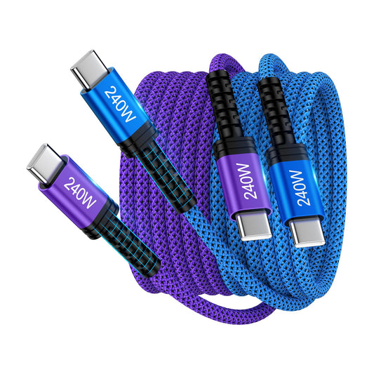 240W Samsung Charger Cable Super Fast USBC Charging Cord, 6FT 2Pack USB C to USB C Cable Android Phone Charger Cord for Samsung Galaxy A17 A16 A36 S25