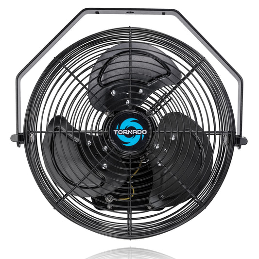 Tornado 12 Inch Outdoor Water-Resistant Metal Industrial Wall Mounted Fan IPX4 Rated High Velocity Wall Fan For Commercial, Industrial, Residential, 3
